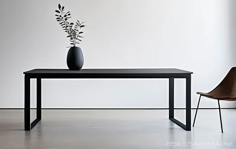 가구디자인 실무에서의 문제 해결 사례 - **Innovative Materials in a Modern Dining Setting**
    A hyper-realistic, high-definition image of ...