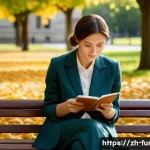 가구디자인 직업 만족도 - **Prompt:** A furniture designer, a woman in her early 30s, sits elegantly on a chic park bench in a...