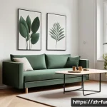 가구디자인 직무 인터뷰 준비법 - A modern minimalist living room featuring smart multifunctional furniture designed for small urban a...